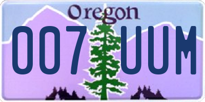 OR license plate 007UUM