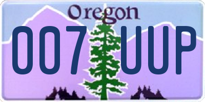 OR license plate 007UUP