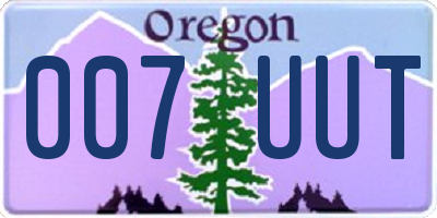 OR license plate 007UUT
