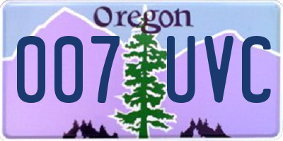 OR license plate 007UVC