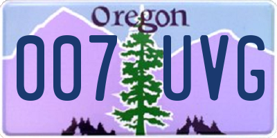 OR license plate 007UVG