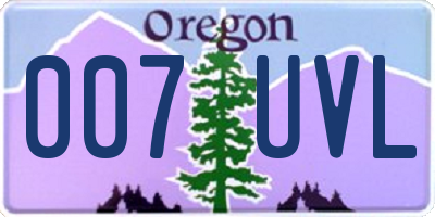 OR license plate 007UVL