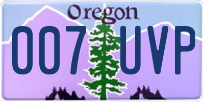 OR license plate 007UVP