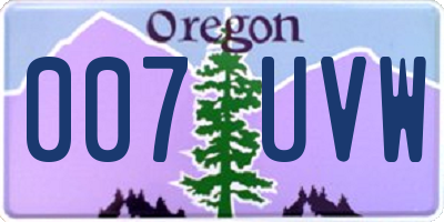 OR license plate 007UVW
