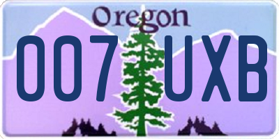 OR license plate 007UXB