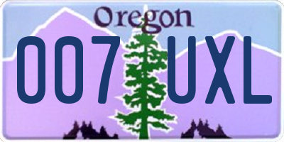 OR license plate 007UXL