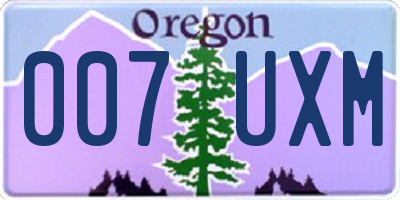 OR license plate 007UXM