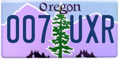 OR license plate 007UXR