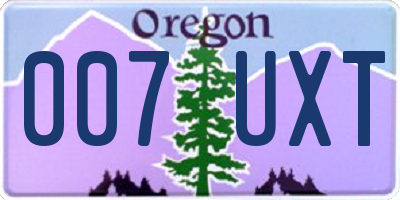 OR license plate 007UXT