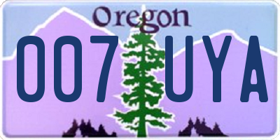 OR license plate 007UYA