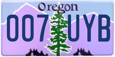 OR license plate 007UYB