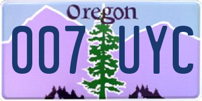 OR license plate 007UYC