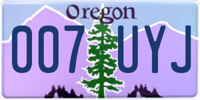 OR license plate 007UYJ
