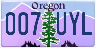 OR license plate 007UYL