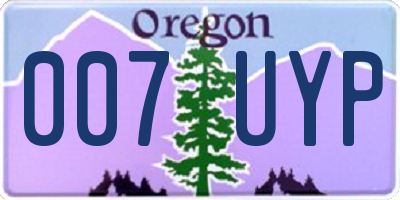 OR license plate 007UYP