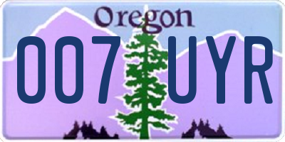 OR license plate 007UYR