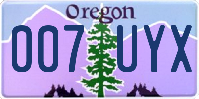 OR license plate 007UYX