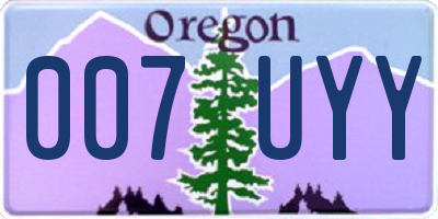 OR license plate 007UYY