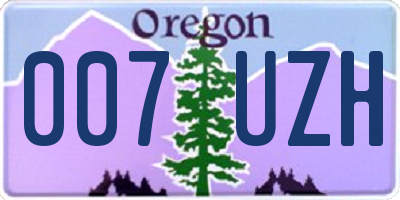 OR license plate 007UZH