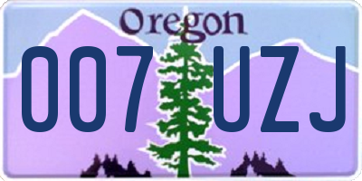 OR license plate 007UZJ