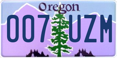 OR license plate 007UZM