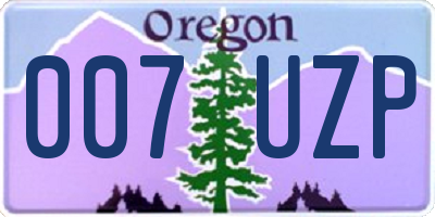 OR license plate 007UZP