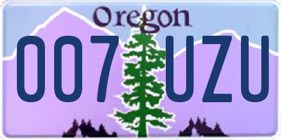 OR license plate 007UZU