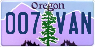 OR license plate 007VAN