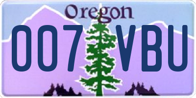 OR license plate 007VBU