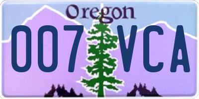 OR license plate 007VCA