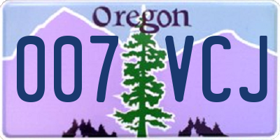 OR license plate 007VCJ