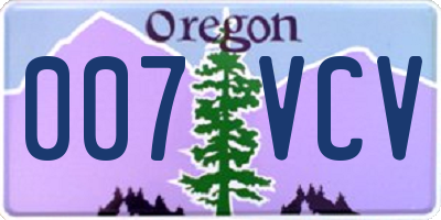 OR license plate 007VCV