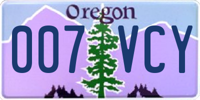 OR license plate 007VCY
