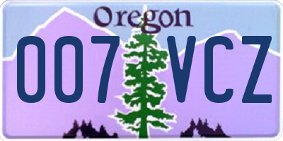 OR license plate 007VCZ
