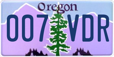 OR license plate 007VDR