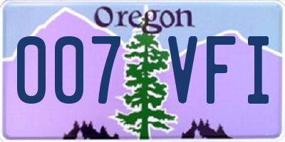 OR license plate 007VFI