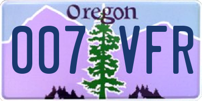 OR license plate 007VFR
