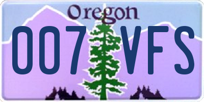 OR license plate 007VFS
