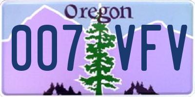 OR license plate 007VFV