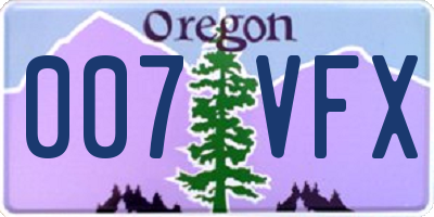 OR license plate 007VFX