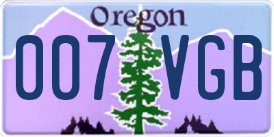 OR license plate 007VGB