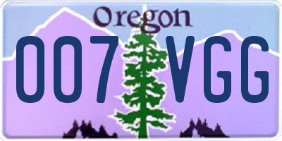 OR license plate 007VGG