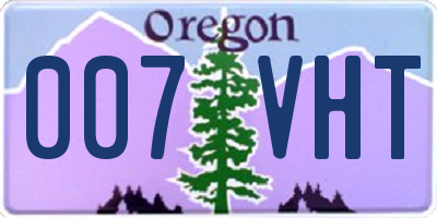 OR license plate 007VHT