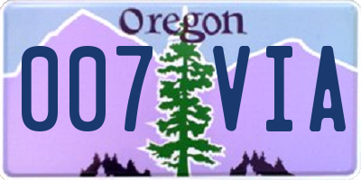 OR license plate 007VIA