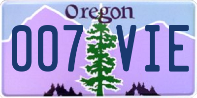 OR license plate 007VIE