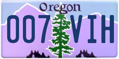 OR license plate 007VIH