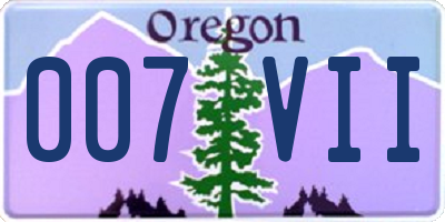 OR license plate 007VII