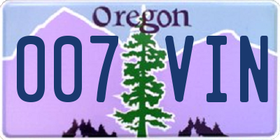 OR license plate 007VIN