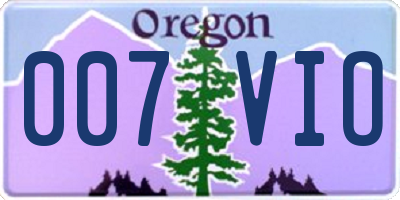 OR license plate 007VIO