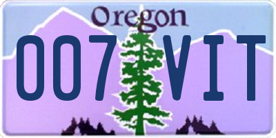 OR license plate 007VIT